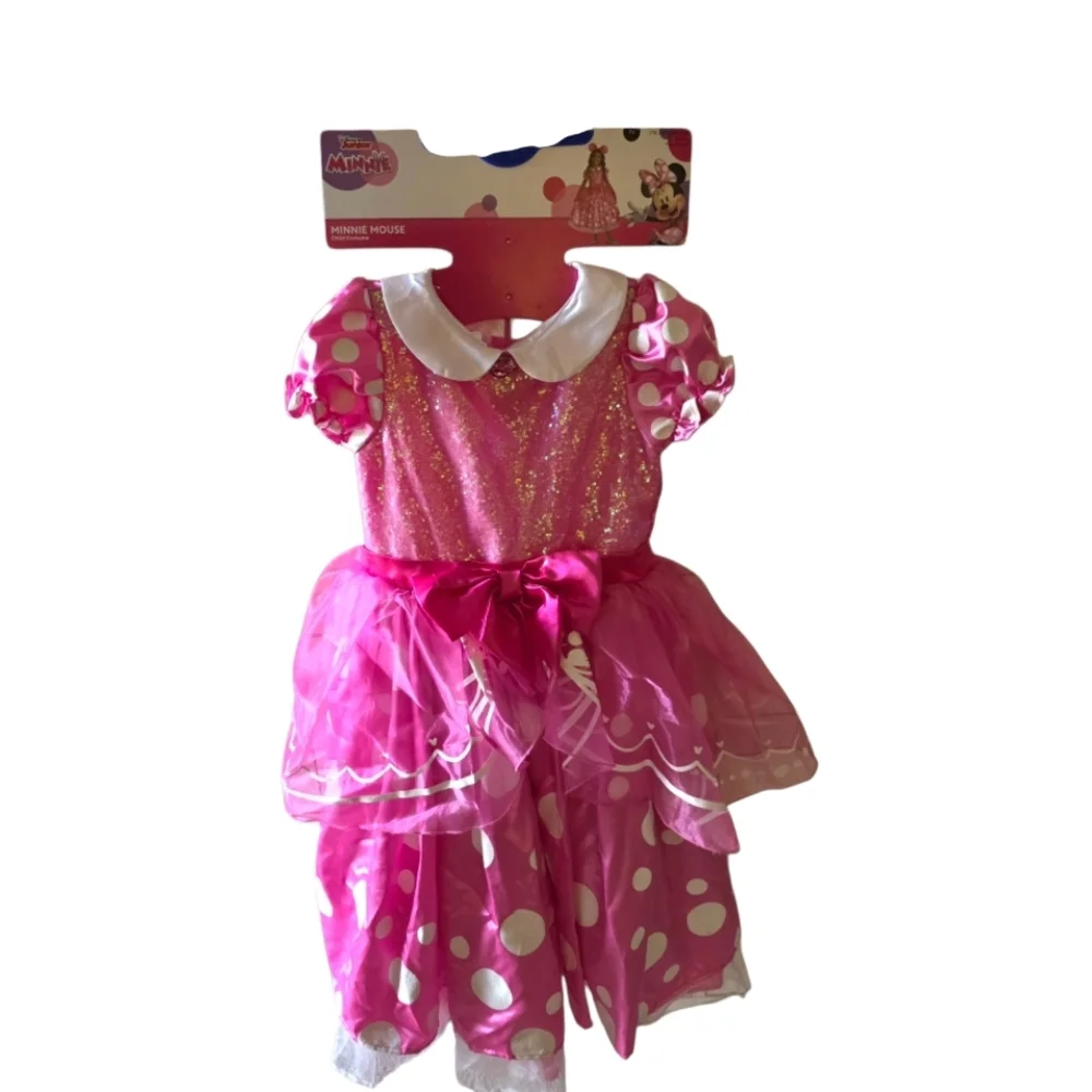 Disney Disguise Junior Minnie Mouse Costume Child Size 7/8 Pink and White New - Picture 3 of 5